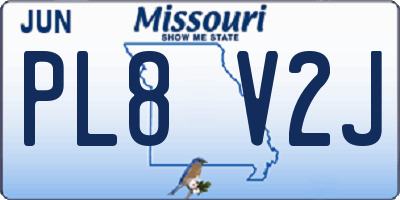 MO license plate PL8V2J