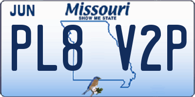 MO license plate PL8V2P