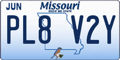 MO license plate PL8V2Y