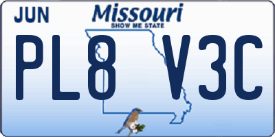 MO license plate PL8V3C