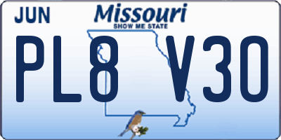 MO license plate PL8V3O