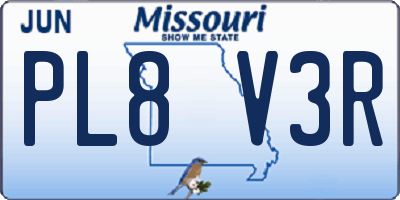 MO license plate PL8V3R