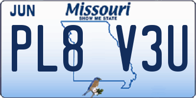 MO license plate PL8V3U