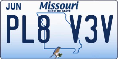 MO license plate PL8V3V