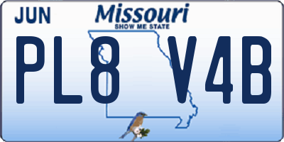MO license plate PL8V4B