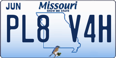 MO license plate PL8V4H