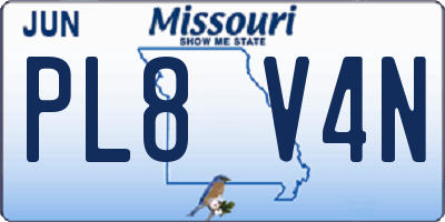 MO license plate PL8V4N