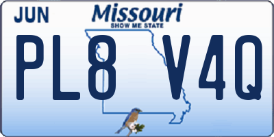 MO license plate PL8V4Q