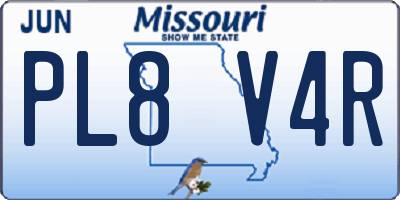 MO license plate PL8V4R