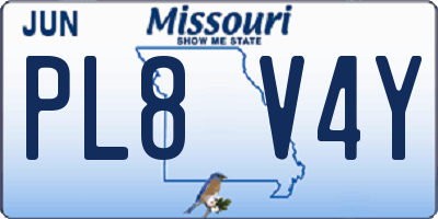 MO license plate PL8V4Y