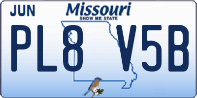 MO license plate PL8V5B