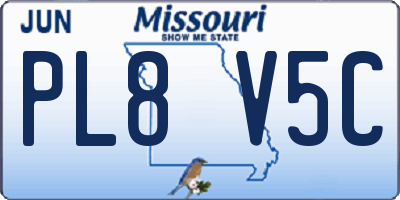 MO license plate PL8V5C