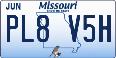 MO license plate PL8V5H