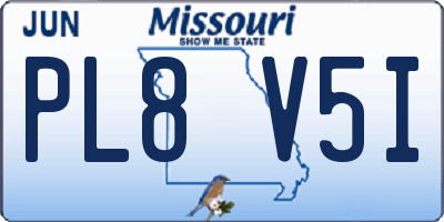 MO license plate PL8V5I