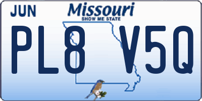 MO license plate PL8V5Q
