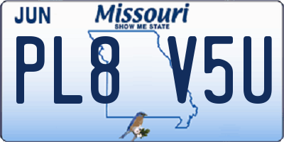 MO license plate PL8V5U