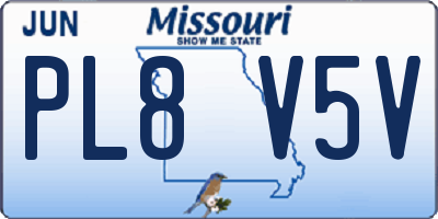 MO license plate PL8V5V