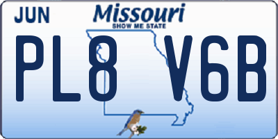 MO license plate PL8V6B