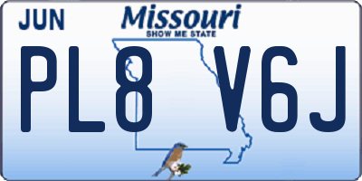 MO license plate PL8V6J