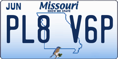 MO license plate PL8V6P
