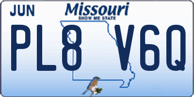 MO license plate PL8V6Q