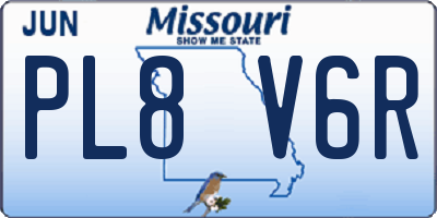 MO license plate PL8V6R