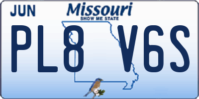 MO license plate PL8V6S