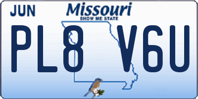 MO license plate PL8V6U