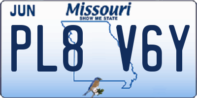 MO license plate PL8V6Y