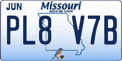 MO license plate PL8V7B