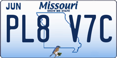 MO license plate PL8V7C