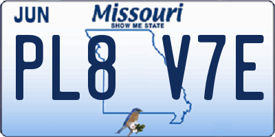 MO license plate PL8V7E