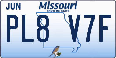 MO license plate PL8V7F