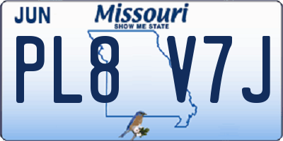 MO license plate PL8V7J