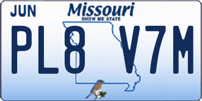 MO license plate PL8V7M
