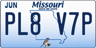MO license plate PL8V7P