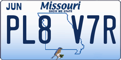 MO license plate PL8V7R