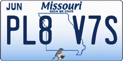 MO license plate PL8V7S