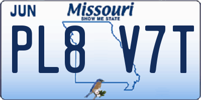 MO license plate PL8V7T
