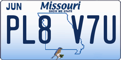 MO license plate PL8V7U