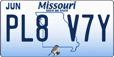 MO license plate PL8V7Y