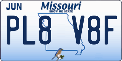 MO license plate PL8V8F