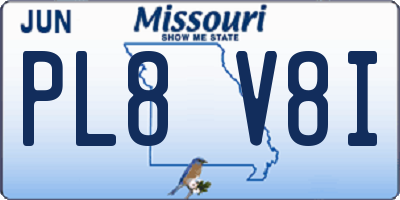 MO license plate PL8V8I