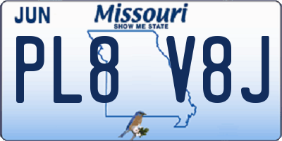 MO license plate PL8V8J