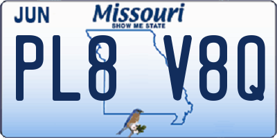 MO license plate PL8V8Q