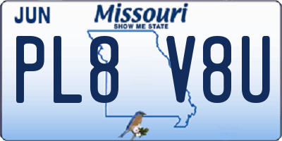 MO license plate PL8V8U