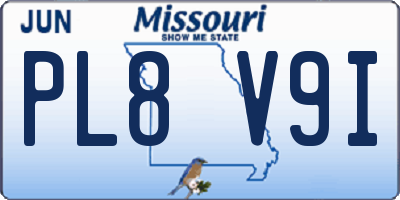 MO license plate PL8V9I