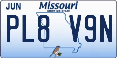 MO license plate PL8V9N