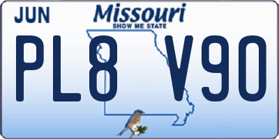 MO license plate PL8V9O