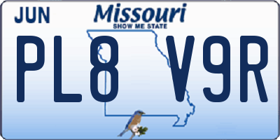 MO license plate PL8V9R